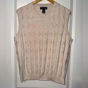 Men’s Saddlebred 100% Cotton Beige Sleeveless Sweater Vest ~ Size Medium